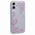 Miniatyrbillede 1 af 5: TPU-etui med blomsterprint og luftdæmpningsdesign til iPhone 16 Plus