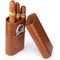 Miniatyrbillede 2 af 7: Højkvalitets Tre Finger Humidor Brun Læder Cedertræ Foret
