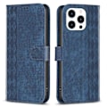 Miniatyrbillede 1 af 5: Til iPhone 15 Pro Max Rhombus Præget PU Læder Etui Stand Wallet Telefon Cover