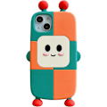Miniatyrbild 1 av 5: iPhone 13 Pro Max Kawaii Skal 3D Tecknad Söt Robot Skal Mjukt Silikon Unikt Roligt Skyddsfodral för Kvinnor Flickor Slimmad Passform