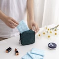 Miniatyrbillede 3 af 5: Sanitetsbind Opbevaringspose Menstruationskop Pose Pige Rejse Geom sort black