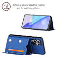 Miniatyrbillede 3 af 4: For OnePlus 9 Hudfølelse PU + TPU + PC Bagside Stødsikkert Etui med Kortlommer & Holder & Fotoramme