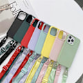 Miniatyrbillede 2 af 4: Elastisk silikonebeskyttelsesetui med bred halsrem til iPhone 12 mini