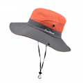 Miniatyrbild 3 av 3: Solhatt med UV-skydd, hopfällbar, med hål för hästsvans, mesh, strandhatt orange