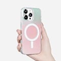 Miniatyrbild 2 av 5: Magnetiskt iPhone 16 Pro Max Skal, Kompatibelt med Magsafe, Holografiskt Iridescent Unikt Stötsäkert Genomskinligt Matt Estetiskt Telefonskal med Färg C