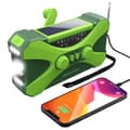 10 000 mAh solcellsdriven nödradio med vev, ficklampa, USB-multifunktionsradio, grön