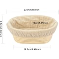 Miniatyrbillede 3 af 7: 21 cm/8 tommer Oval Lang Banneton Brøddej Hævekurv i Rattan med Foring til Professionelle & Hjemmebagere