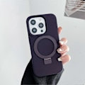 Pikkukuva 2 / 5: iPhone 15 -kotelo Fusion+ Silikoninen iskunkestävä silkkimäinen ja ohut pudotussuoja Puhelinkotelo sisäänrakennetulla jalustalla iPhone 15:lle (violetti) 2023