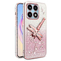 Miniatyrbild 1 av 5: Skal för Xiaomi 14T Fodral Dragonfly Ställ TPU Blommor Glitter Mobilskal