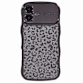 Miniatyrbild 3 av 5: Skal till iPhone 16 Curly Frame TPU Mobilskal Leopardtryck Glitter-Svart