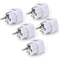 5X EU-stikadapter DE til EU-stikadapter 10A 250V Universal Rejseadapter EU-stikdåse