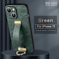 Miniatyrbillede 2 af 4: Til iPhone 13 SULADA Cool Series PC + Lædertekstur Hudfølelse Stødsikkert Telefoncover (Sort)