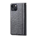Miniatyrbillede 3 af 5: Kalvetekstur dobbelt foldelås vandret flip læderetui til iPhone 14 Plus