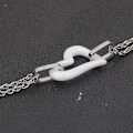 Miniatyrbillede 2 af 4: Mode Ferskenhjerte Zirconia Rustfrit Stål Armbånd white