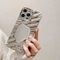 Pikkukuva 2 / 5: Aaltokuvioinen galvanointi TPU-kotelo akryylipeilillä iPhone 15 Pro Max -puhelimelle