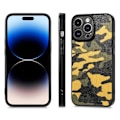 Miniatyrbillede 2 af 4: Camouflage læder bagcover telefonetui til iPhone 14 Pro