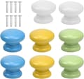 8 st färgglada skåpsknoppar med skruvar, 33mm