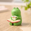 Miniatyrbillede 2 af 5: 3 stk, Mini Frø Statue Sød Frø Gyngestol, Sofabord Lampe, Hjemmeindretning Fe Have Mini Udendørs Dekorationer, Have Dekorationer.