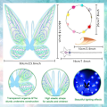 Miniatyrbild 2 av 7: Glittrande älvvingar för vuxna, LED-diadem för älvtemafester Stjärnblå Stjärnblå Starry blue Starry blue