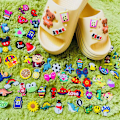 Miniatyrbillede 4 af 5: 100 stk. 3D slippers ornamenter (tilfældigt udseende), sko charm, Cu[GKS]