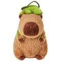 Miniatyrbillede 1 af 5: Capybara plyslegetøj, Capybara der bærer skildpadde, realistisk blødt capybara legetøj 25cm