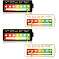 Pikkukuva 1 / 5: My Social Battery Pin, 4 My Social Battery Pins Interaktiiviset emalitaput Sosiaalinen akku, luova tunnetaput hauskaa mielenterveydelle (valkoinen + musta)