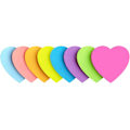 Miniatyrbillede 3 af 3: Hjerteformede sticky notes, 8 farver, lyse farverige sticky notes, 75 ark/blok, selvklæbende notesblok