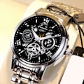 Miniatyrbillede 6 af 11: Herreur Quartz Urværk Business Ur Automatisk M Black One size