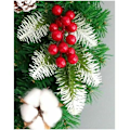 Miniatyrbillede 2 af 3: Kunstig julekrans med klokke og røde pynteelementer - perfekt størrelse til hoveddøren (30 cm) diameter LYCX
