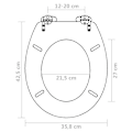 Miniatyrbild 9 av 9: vidaXL Toalettlock med Soft Close MDF Svart Black Black