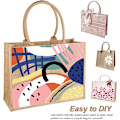 Miniatyrbild 6 av 7: Juteväska, shopper, dam, stor jutepåse, strandväska, vikbar, vattentät, shoppingkassar, handväska för picknick, resor, shopping, strand och vardag