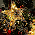 Miniatyrbilde 3 av 6: Juletrestjerne med Lys, Glitrende Juletrestjerne med LED Lys Ornament Fest Hjem Dekor Julepynt