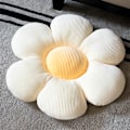 Miniatyrbilde 1 av 2: Blomsterpute, Tusenfrydblomstformet Putepute seks kronblad 40 cm Gulvputer Hvite Hjemmepyntputer for seng, sofa, sofa
