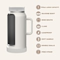 Miniatyrbilde 5 av 5: Vannflaske 64oz Tumbler med Håndtak og Sugerør Halv Gallon Isolerende Rustfritt 3
