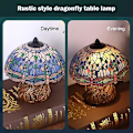Miniatyrbillede 3 af 5: Håndlavede glasbordlamper / skrivebordslamper / sengebordelamper inspireret af Tiffany - Julegave