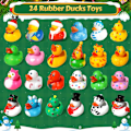 Miniatyrbild 3 av 5: Adventskalender 2024 Jul Gummi Ankor - 24 Dagar Jul Nedräkning Kalender Gåvor för Barn Flicka Pojke Semester Kul Anka Badleksak