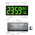 Miniatyrbild 3 av 7: Digital Klocka Stor Display, Stor Digital Väggklocka med white