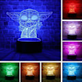 Miniatyrbillede 1 af 5: Tegneserie Darth Vader Stormtrooper Yoda Anime Figur 3D Optisk Illusion LED Soveværelses Dekorationsbordlampe med Fjernbetjening 7 Farver Natlys - WELLNGS Yoda