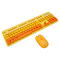 Miniatyrbillede 4 af 8: Trådløst tastatur og mus-sæt 2.4G trådløs tilstand Let at bruge Retro Punk tastatur med 3 DPI justerbar gaming mus Blandet farve gul