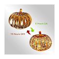 Miniatyrbild 4 av 5: Halloween Pumpa Ljus LED Belysning med Timer Pumpa Burkar Höst Heminredning Guld
