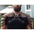 Pikkukuva 4 / 5: Betterlifefg-Keskiaikainen Viikinki Nahkainen Kaksoisolkapanssari Steampunk Vintage Nahkavaljaat Retro Spartacus Soturi Gladiaattori Nahkapanssari
