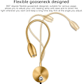 Miniatyrbillede 3 af 5: Dæmpbare LED Læselamper, Vægmonterede Læselamper til Sengebord, Fleksibel Svanenhals med Touch Dæmper, 3 Farvetilstande, 2-pak