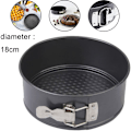 Miniatyrbild 1 av 5: Släppform i non-stick, läckagesäker kakform med platt botten, för 1/2 receptportion, rund, läckagesäker, non-stick-belagd form - Svart, 18 cm diameter