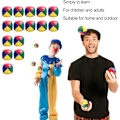 Miniatyrbild 2 av 5: 15-pack bollset, bollkastning för barn, cirkusclown färgade jongleringsbollar