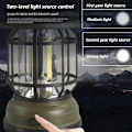 Miniatyrbillede 7 af 10: LED camping lanterne hængende teltlampe Retro bærbar lampe Militærgrøn[GKS] Army green rechargeable type