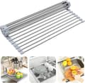 Diskställ, hopfällbart diskställ, multifunktionellt hopfällbart diskställ i rostfritt stål för kök, diskställ