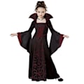 Pikkukuva 1 / 5: Lasten Tyttöjen Esiintymis Vampyyri Asu Halloween Noidan Asut viininpunainen red wine 130cm
