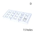 Miniatyrbillede 1 af 5: 3D Chokoladeform Polycarbonat Form Tykke Former Kap 15 holes