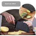 Miniatyrbild 3 av 5: Vågig Skärare, Potatisskärare, Vågig Blad Grönsaksskärare i Rostfritt Stål, Handhållen Hackare för Pommes Frites, Grönsaker, Sallad, Morot