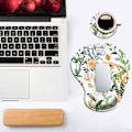 Miniatyrbild 4 av 4: Ergonomisk musmatta med handledsstöd, söta musmattor med halkfri PU-bas för hemmakontor, arbetsstudier, enkel skrivning och smärtlindring, vacker Creamy White